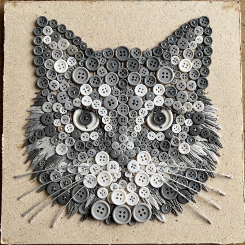 button cat mosaic