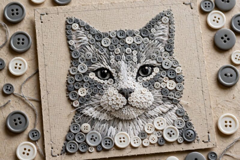 button cat portrait