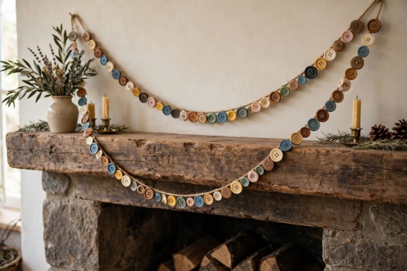 button garland mantel