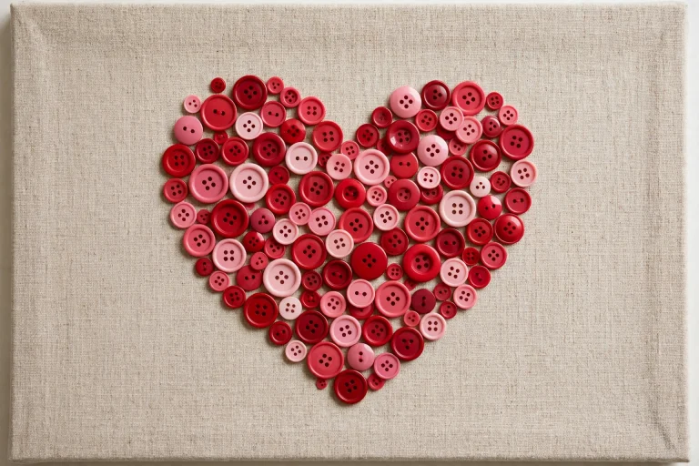 13 Easy Button Craft Projects 7 button heart canvas