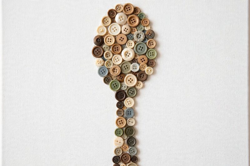 button mosaic spoon