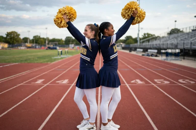 15 Best Cheer Poses For Pictures 1 cheer teammates back to back