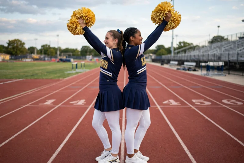 cheer teammates back to back