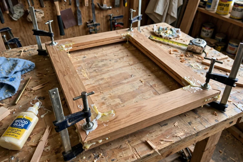 clamped_frame_glue_drying clamped frame glue drying