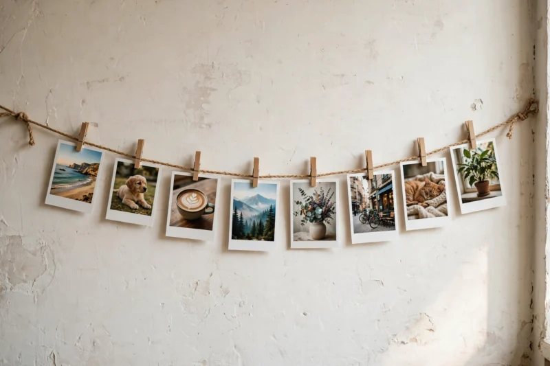 clothesline photo display