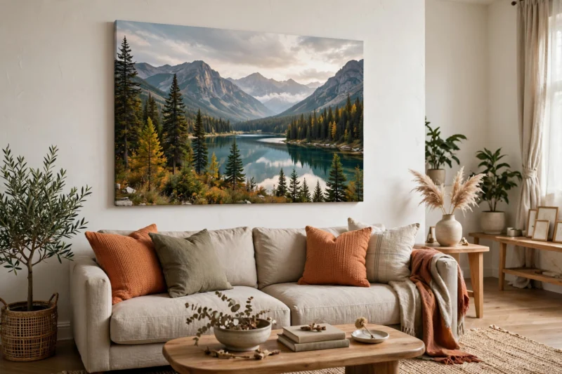 cozy living room canvas