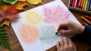 how to make leaf rubbing art