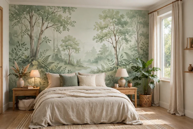 forest wallpaper bedroom