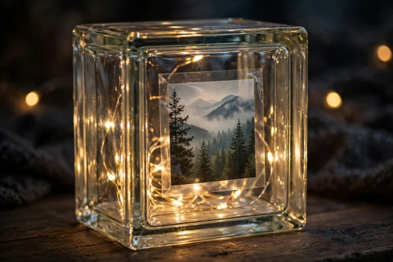 glass block string lights