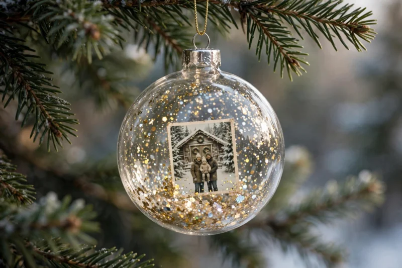 glass ornament holiday photo