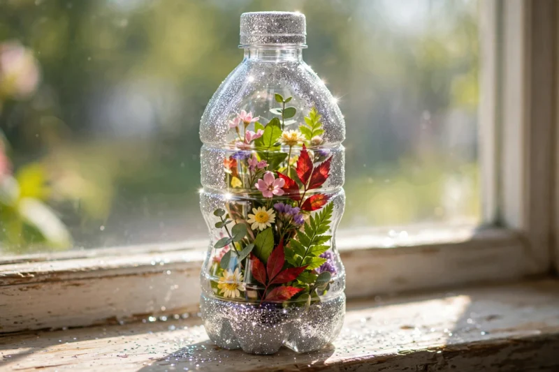 glitter bottle windowsill 1