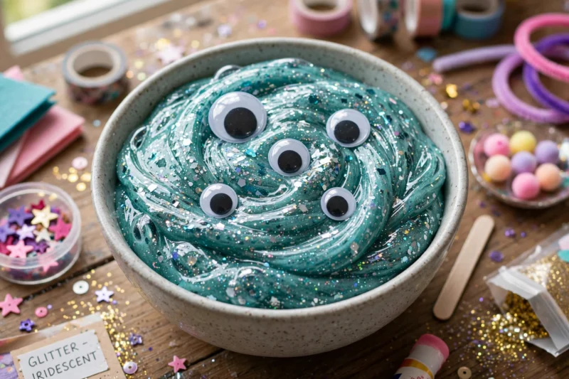 glitter slime craft scene