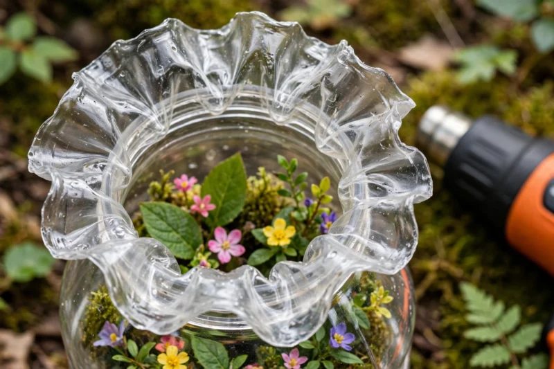 heat shaped bottle rim