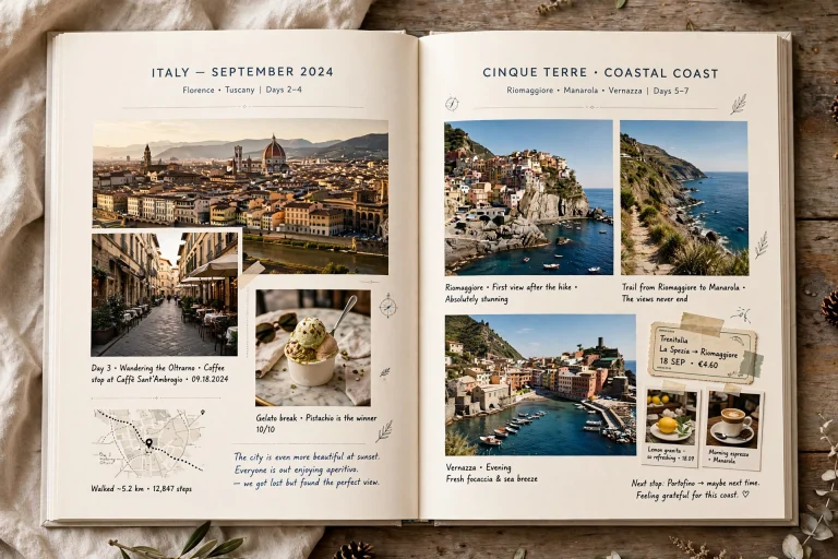 14 Creative Photo Printing Ideas Worth Trying 5 italy cinque terre travel book spread