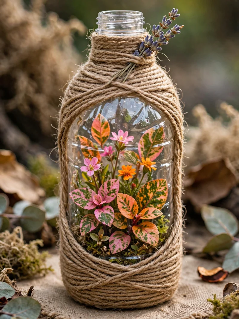 jute_wrapped_bottle_floral_arrangement