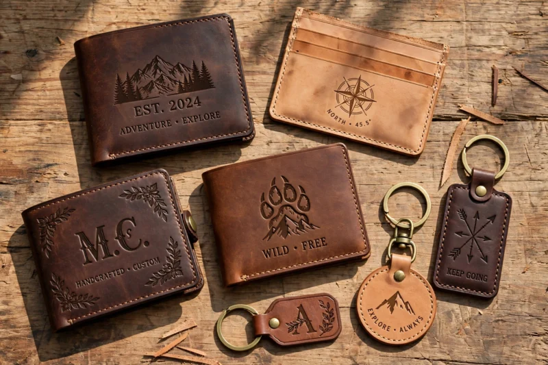 leather goods flatlay