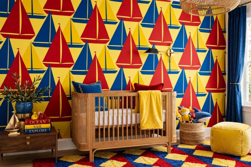 luxury_nursery_sailboat_wallpaper