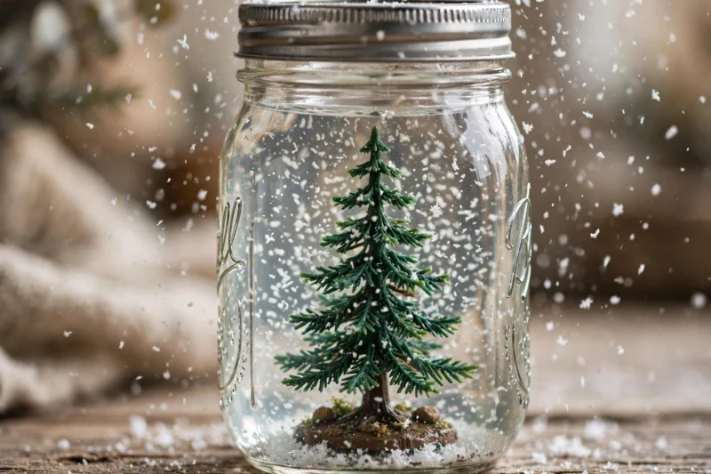 mason jar snow globe
