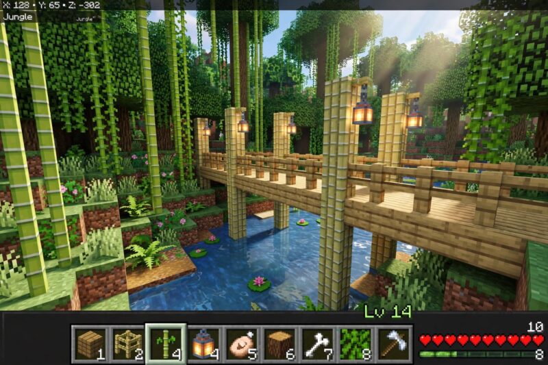 minecraft bamboo bridge jungle