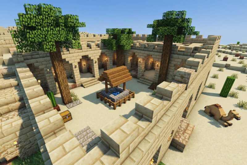minecraft desert courtyard