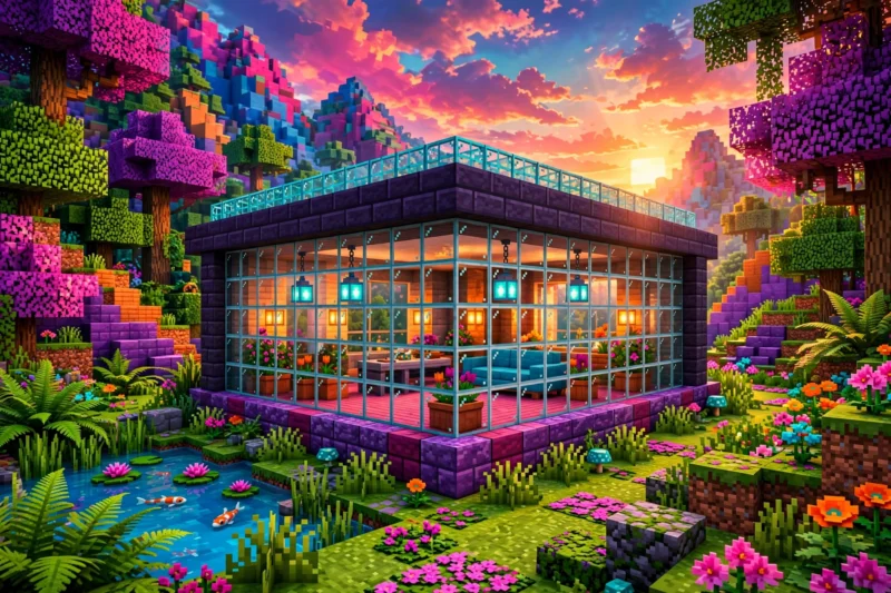 minecraft_glass_house_jungle minecraft glass house jungle