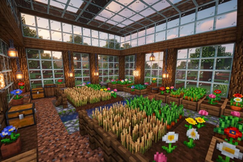 minecraft greenhouse farm