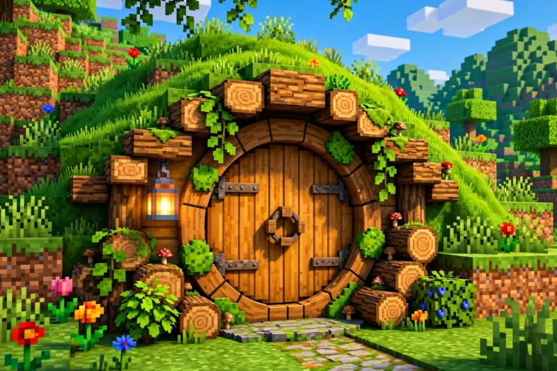 12 Stunning Minecraft House Ideas minecraft_hobbit_door