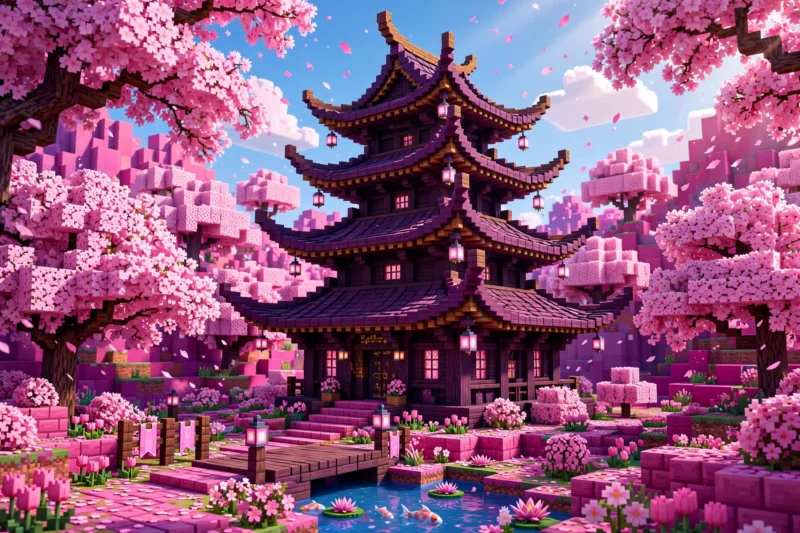 minecraft_pagoda_cherry_blossom minecraft pagoda cherry blossom