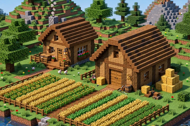 minecraft_rustic_farmhouse minecraft rustic farmhouse
