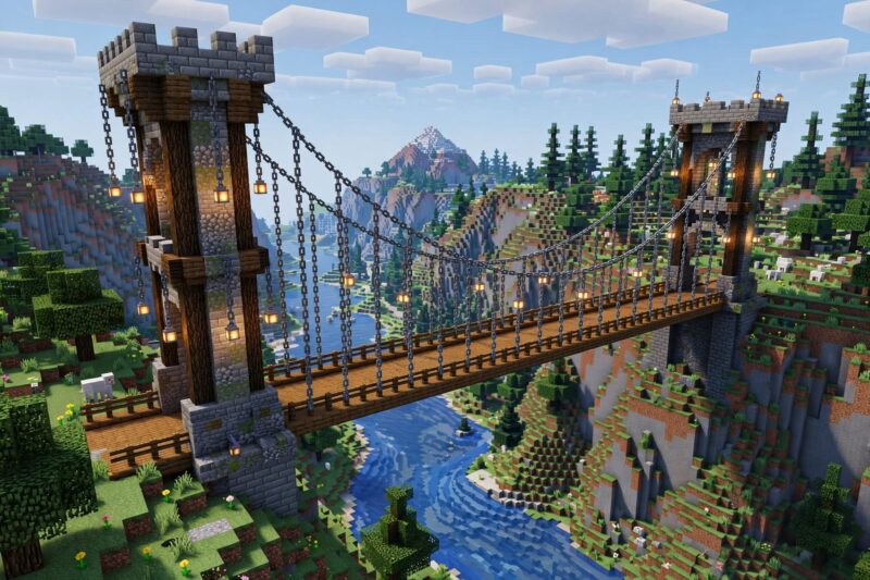 minecraft suspension bridge