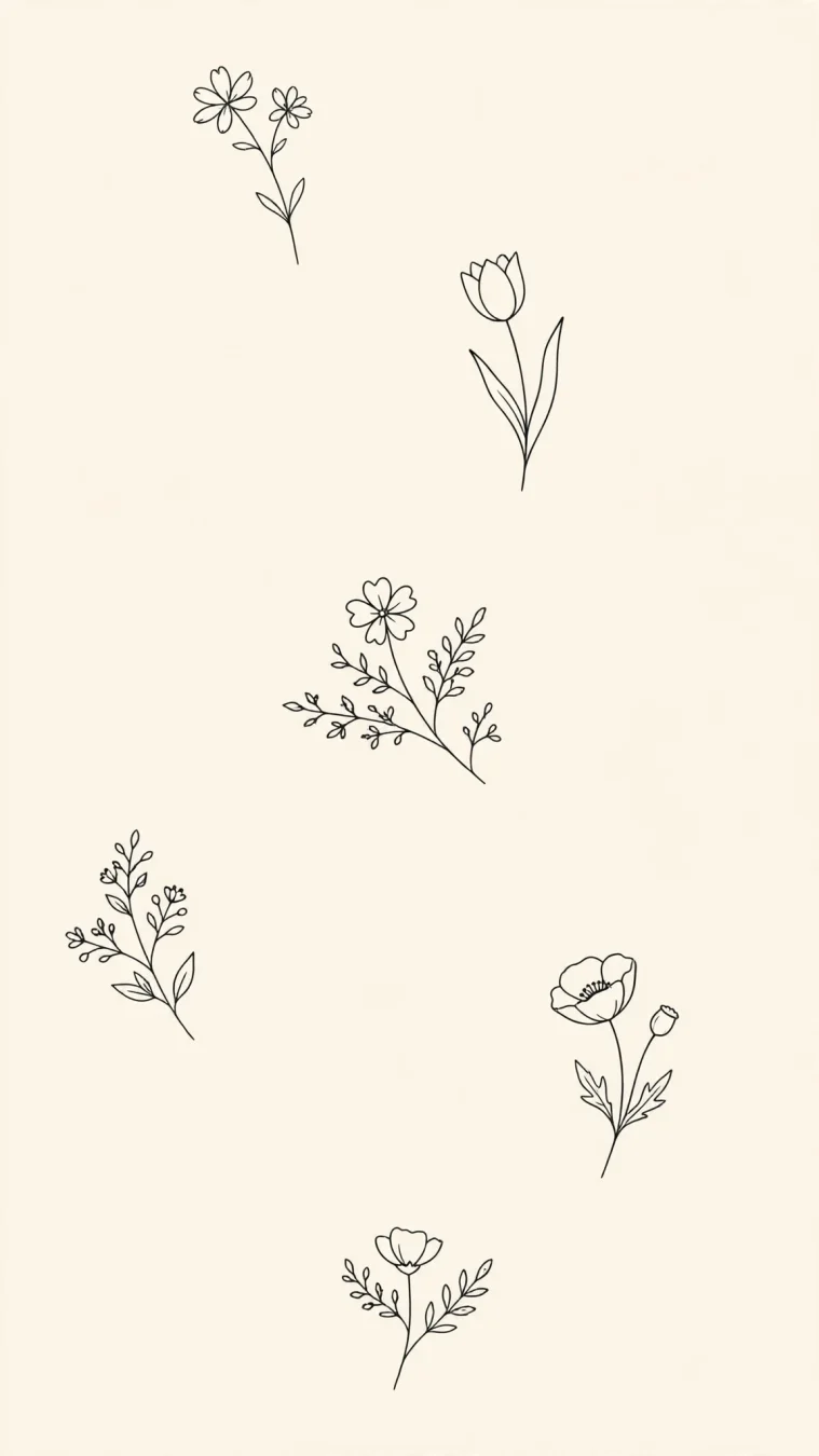 minimal floral wallpaper
