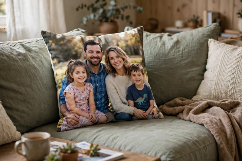 natural family pillow