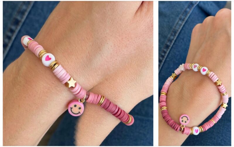 ombre heishi bracelet wrist 1