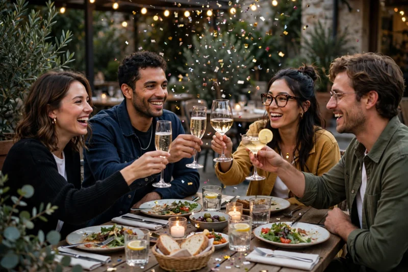 outdoor toast confetti