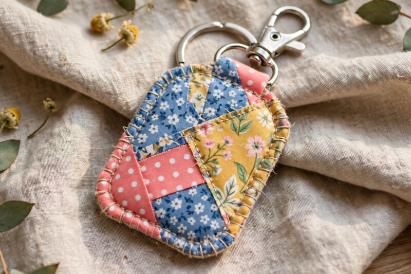 patchwork_fabric_keychain patchwork fabric keychain