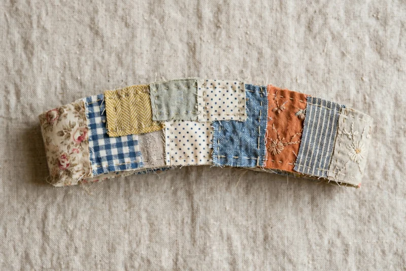 patchwork headband flatlay