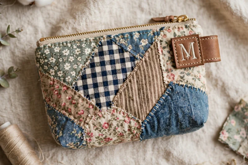 patchwork zipper pouch