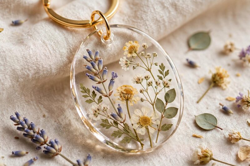 pressed_flower_keychain pressed flower keychain