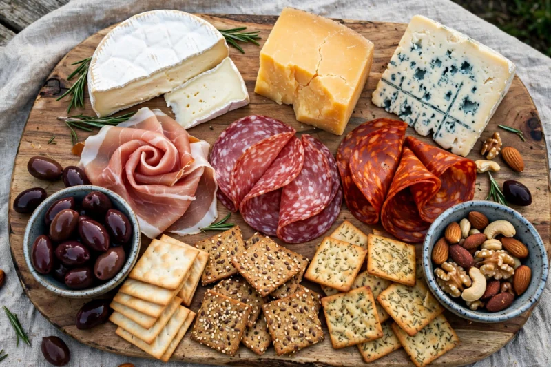 rustic charcuterie board