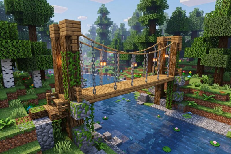 rustic rope bridge