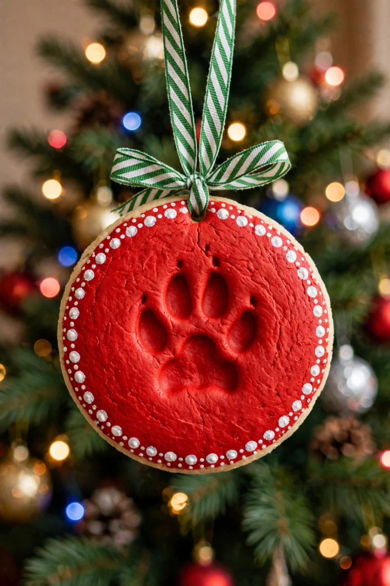salt dough paw ornament