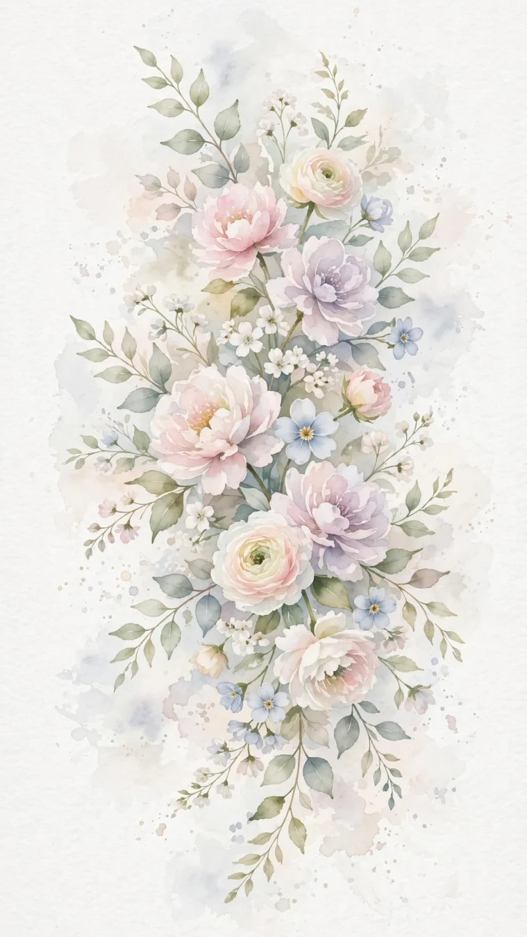 soft watercolor floral wallpaper