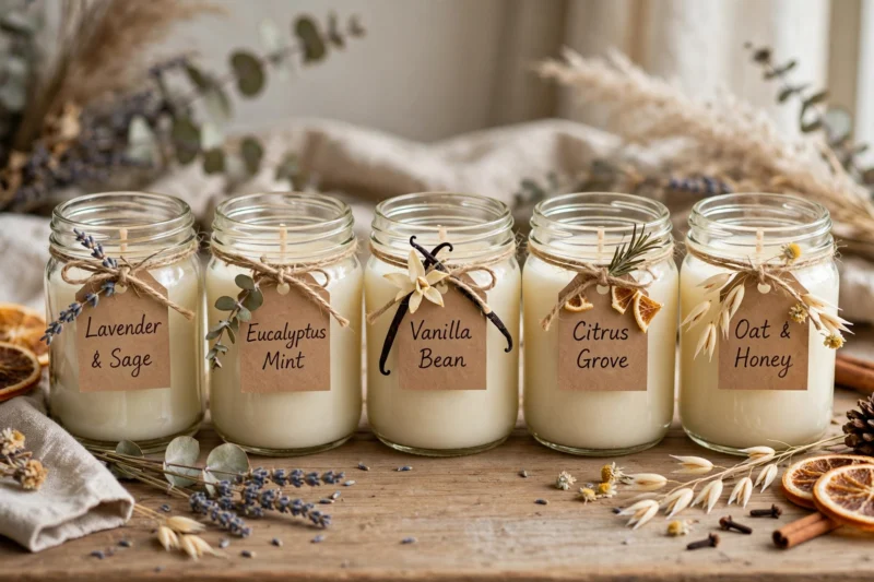 soy candles row