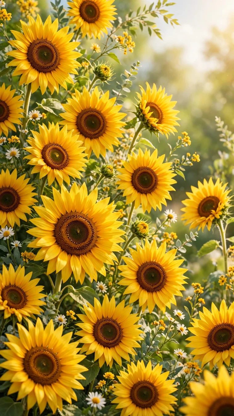 sunflower wallpaper bright cheerful