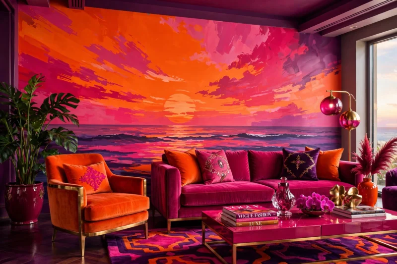 sunset_mural_living_room_1 sunset mural living room 1