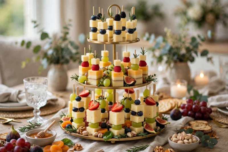 tiered charcuterie display