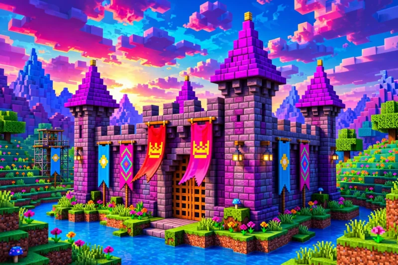 vibrant_minecraft_castle vibrant minecraft castle