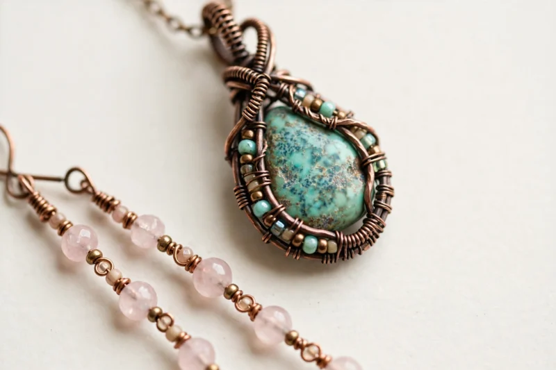 wire wrapped jewelry macro