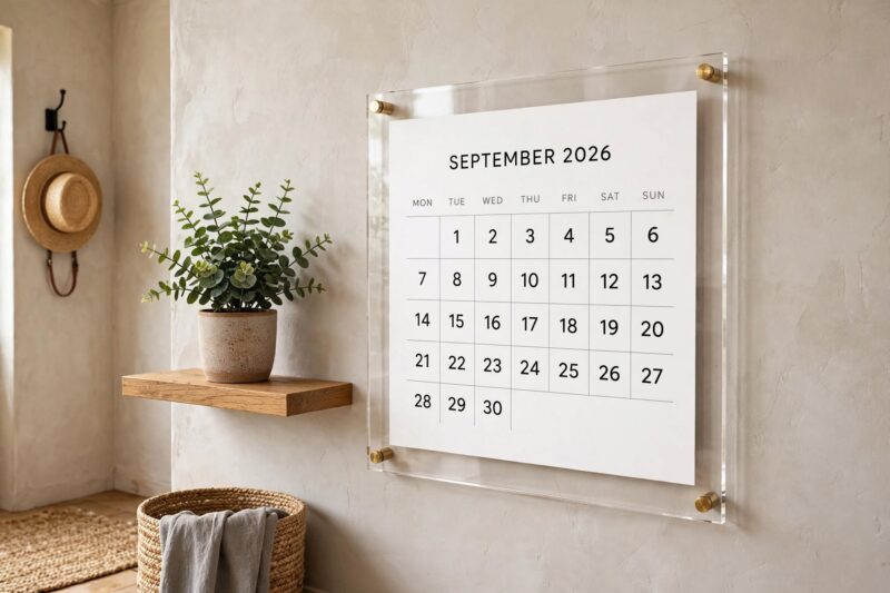 acrylic calendar entryway