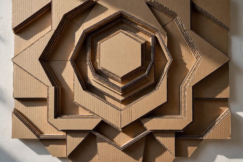 cardboard geometric wall panel